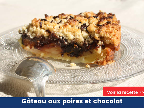 Gâteau aux poires et chocolat